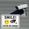 HISVISION 2 Pack Smile You're on Camera, Video Surveillance Sign, 10"x7" Rust Free Aluminum Metal Warning Sign UVresistance, Waterproof, Easy to Install for Home House and Business