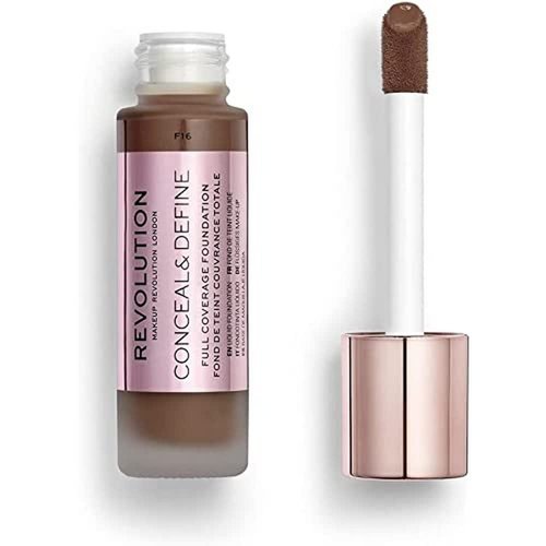 Makeup Revolution Conceal & Define Foundation, Cream Foundation Makeup, Full Coverage, For Light Skin Tones, Vegan & Cruelty-Free, F4, 23ml