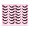 Natural Lashes Wispy False 3D Mink Eyelashes Pack, 14 Pairs, Short Length, Fluffy Fox Eye Strip Lashes for Daily Makeup (3DMAO-12)