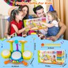 Kids Drum Set for Toddlers 1-3 Musical Baby Toys for 1 Year Old Boy Gifts Montessori Baby Girl Toys with Microphone Light Up Learning Toys Birthday Gifts for Infants 6 9 12 18 Months Toddler Age 1-2