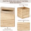 Mkono Tissue Box Cover Square Open-Bottom Wood Tissue Box Holder Decorative Facial Cube Organizer Modern Farmhouse Decor for Bathroom Bedroom Dresser Living Room Office Dorm, Natural