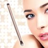 Double Ended Eyebrow Eyeshadow Brush Foundation Makeup Cosmetic Tool (Shallow Matted Gold)
