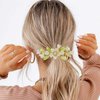 2PCS Lily of the Valley Flower Pearl Spring Hair Clips for Women Girls, Pretty Flower Jewelry Metal Clip Cute Female Barrette Hairpin Hair Accessories (Green-2pcs)