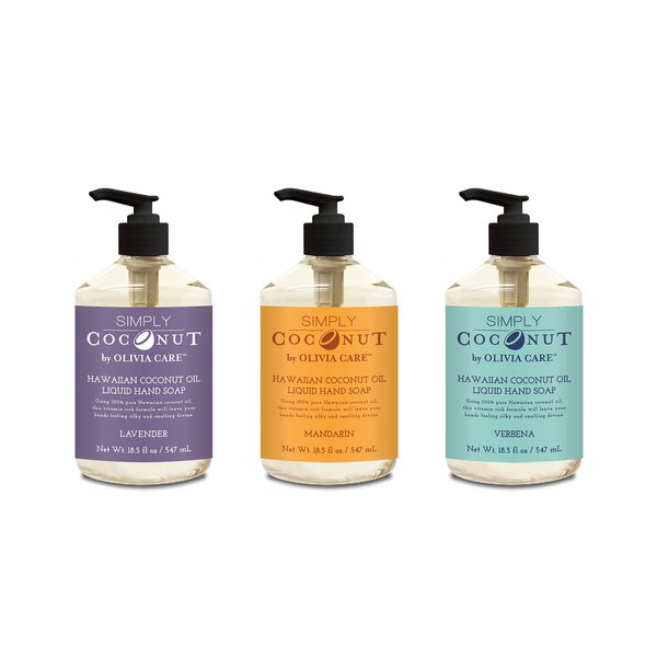 Olivia Care Liquid Hand Soaps Infused with Coconut and essential Oils - 1 of Each