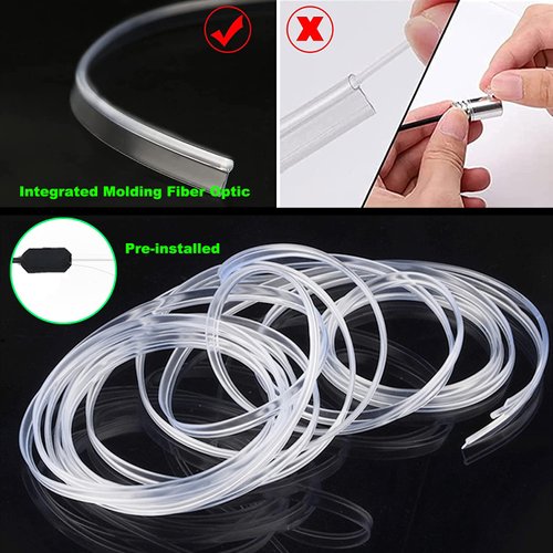 SAMGCHI USB Car LED Lights, Interior Car Lights Strip with APP and RF Remote Control, 2 in 1 Car Ambient Lighting with 157 inches Fiber Optic Music Sync Simple Installation EL Wire Lights for Car