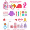 GAGAKU 23 Pack Baby Doll Accessories Set Baby Doll Feeding and Caring Set Includes Diaper Bag,Doll Diapers,Toys, Bottles,Pretend Play Set,Shower,Eating,and More, Perfect for Kids Toddlers and Girls