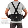 Ergodyne - 11101 ProFlex 1600 Back Support Brace, 9" Extended Support, High Cut Front For Mobility, XS,Black