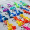 20 Packs Rainbow Bulk Music Mini Pop Guitar Bubble Fidget Keychain Gift for Holiday Kids Boys Girls Beach Party Favors and Classroom Student Prize