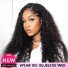 ISEE HAIR Water Wave HD Lace Front Wig Wear & Go Glueless Lace Wigs For Women No Glue 4x6 HD Lace Pre Cut Wig Human Hair Wigs Transparent Lace Closure Wigs 180% Density 20 Inch