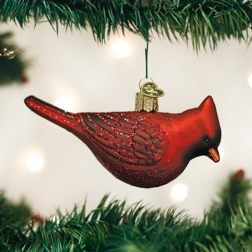 Old World Christmas Ornaments: Bird Watcher Collection Glass Blown Ornaments for Christmas Tree,Northern Cardinal