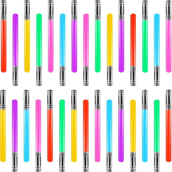 Cotiny 30 Pieces Inflatable Light Saber Sword Costume Toys Lightsaber Toys for Kids Baby Birthday Party Favors, 6 Colors