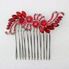 Faship Red Crystal Hair Comb