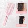 RHOS Curved Vented Hair Brush for Faster Blow Drying/Styling,Paddle Vented Hair Brush for Women&Men-Styling Hair Brush for Curly,Thick,Bangs,Wet and Dry Hair (1 Pack-Pink)