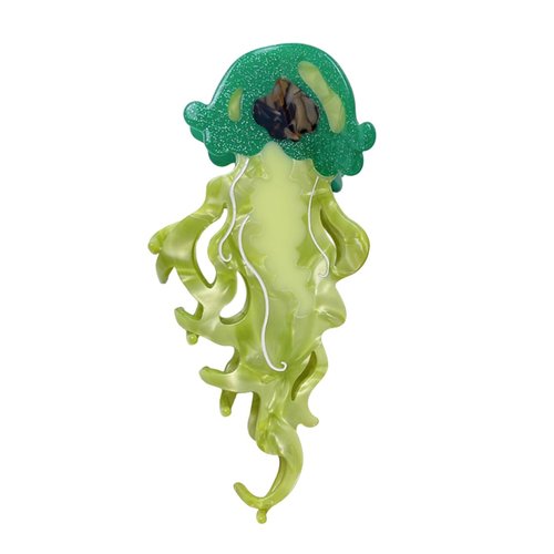 Fantasy Jellyfish Hair Clip,Acetate Hair Clip,Small Claw Clip for Women,Green