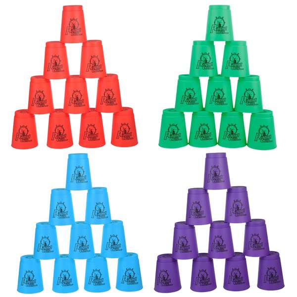yeesport Sport Stacking Cups, 48pcs Sports Stacking Cups Speed Training Games for Travel Party Challenge Competition Gift for Kids and Adults (Blue+Green+Orange+Purple)