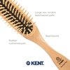 Kent KB Woodyhog Travel Size Detangling Brush Beech-wood Travel Brush, Firm Rounded Wooden Bristles, Natural Cushion Detangler Wooden Hair Brush for Women Men and Kids Everyday Care, Made in England