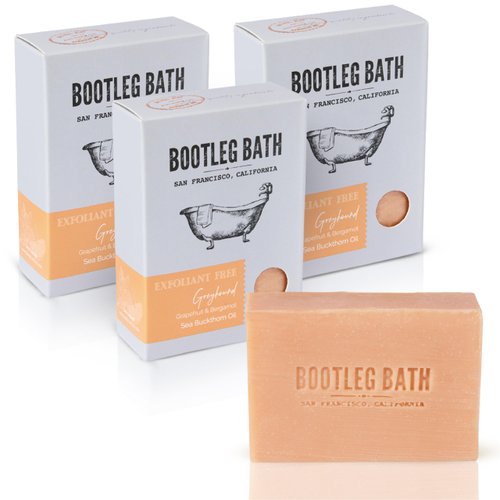 Greyhound Natural Moisturizing Bar Soap with Sea Buckthorn Oil | Grapefruit & Bergamot | Cruelty Free Bar Soap for Men and Women | Eco Friendly and Handcrafted Body Soap Made in USA 4.4 oz each bar
