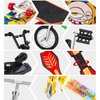 Sumind 18 Pieces Mini Finger Toys Set Includes Finger Skateboards, Finger Bikes, Mini Scooters and Matched Wheels and Tools Accessories Fingertip Movement Educational Toys for Gifts Party Favors
