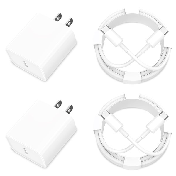 【Apple MFi Certified】iPhone 16 Fast Charger, Kindtoy 2Pack PD 20W USB-C Power Wall Charger Type-C Fast Charging with 6FT Type-C Cable for iPhone 16 Pro/16 Pro Max/15/15 Pro/iPad Pro/Air/Mini/iPad 10th