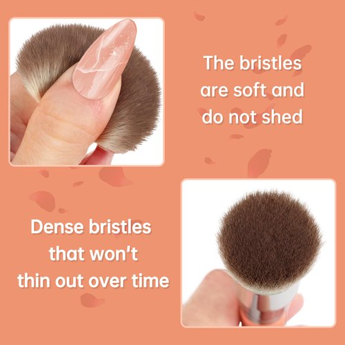 Foundation Brush, HEYMKGO Flat Top Kabuki Foundation Brush for Liquid Makeup, Professional Synthetic Makeup Brushes for Blending Liquid Powder or Cream Beauty Face Makeup Tools