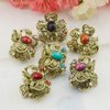 12PCS Mini Jaw Clips Vintage Chic Metal Alloy Rhinestone Fancy Hair Claw Pins for Women Lady Girls (Style B#)
