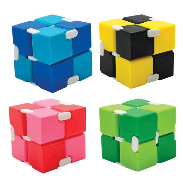 Raymond Geddes Infinity Cube Fidget Toys (Pack of 12) - Block Fidget Toys for Kids - Novelty Toys for Birthday Party Favors and Prizes