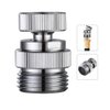 Swivel Faucet Adapter Kit, Brass 3/4-Inch Garden Hose Adapter with Aerator, Kitchen Sink Faucet Adapter for Female & Male to Male, Chrome Finish