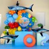 4PCS Inflatable Shark Pool Balloon, 33 Inch Shark Party Decorations for Birthday Pool Christmas, Party Favors Supplies Gift for Adults