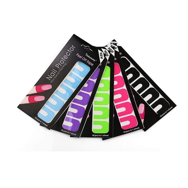5 Sheets Nail Polish Protector Disposable Peel Off Tapes Skin Nails Glue Stickers Forms Varnish Protector Manicure Finger Tools