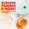 Dash Mini Maker Portable Grill Machine + Panini Press for Gourmet Burgers, Sandwiches, Chicken + Other On the Go Breakfast, Lunch, or Snacks with Recipe Guide - Aqua