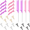 27 Pieces Hair Braiding Hair Parting and Selecting Hair Sectioning Ring for Braiding Curling Installation of Human Hair Extensions Pintail Rat Tail Comb Wide Teeth Sectioning Hair Clip (Purple, Pink)