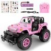 NQD Remote Control Car, Rechargeable RC Racing Cars with Stickers 1:16 Scale, 80 Min Play, 2.4Ghz Off Road Trucks All Terrain Toys Gifts for 3-Year-Old Girls