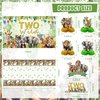 Mpanwen Two Safari Wild Birthday Decorations for 2 Years Old Boys Girls, 2nd Safari Jungle Party Supplies - Backdrop, Banner, Tablecloth, Palm Leaves, Centerpieces, Paper Honeycomb, Fans Pompoms