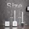 Sellemer Toilet Brush and Holder Set for Bathroom, Flexible Toilet Bowl Brush Head with Silicone Bristles, Compact Size for Storage and Organization, Ventilation Slots Base (1 Pack, White)