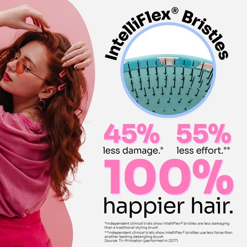 Wet Brush Original Detangling Brush, Blue (Electric Forest) - Detangler Brush with Soft & Flexible Bristles - Detangling Brush for Curly Hair - Tangle-Free Brush for Straight, Thick, & Wavy Hair