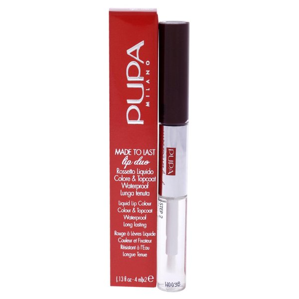 Pupa Milano Made To Last Lip Duo - Smudge-Proof Lip Color And Gloss - Highly Pigmented Shades - One Swipe Color Payoff - Gives Unrivaled Glassy Effect - Long Lasting - 017 Red Wine - 0.13 Oz