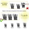i-Laesh Lash Clusters - E14 DIY Eyelash Extensions 40 Clusters - Mega Volume D Curl Individual Lashes Cluster Extensions for DIY at Home (Lash Clusters - E14, D - 10-16 mm)