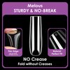 XXL Square Nail Tips, Melous 600 PCS Full Cover Stright Clear False Nail Tips Gel x Nail Tips