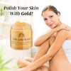 24K Gold Body Scrub, Natural Exfoliating Face Sugar Scrub With Anti-Aging Properties, Pure Skin Moisturizer, Reduce Wrinkles Deep Pore Cleansing Moisturizing Hydrating Skincare, Great Gift for Women
