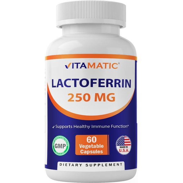 Vitamatic Lactoferrin 250mg, 60 Vegetable Capsules - Promotes Healthy Immune Function*