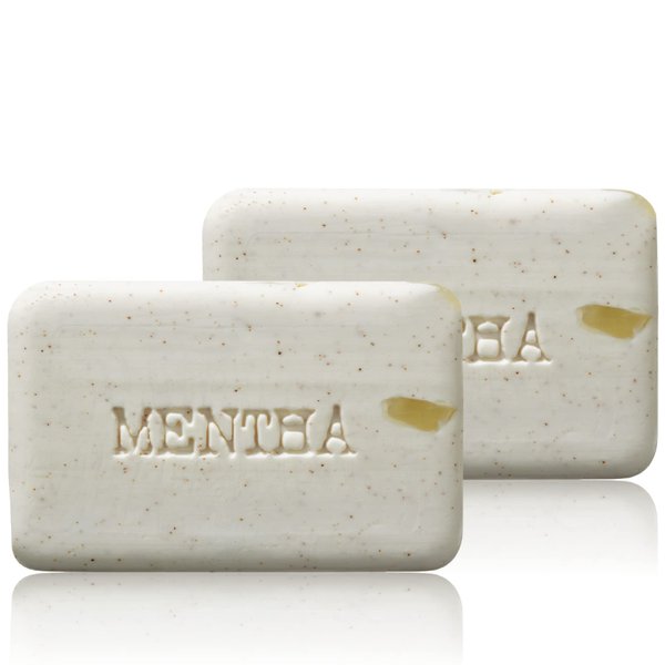 C.O. Bigelow Mentha Exfoliating Bar Soap, No. 1413, 7 oz, Exfoliating Body Scrub Soap with Peppermint Oil & Walnut Powder to Gently Cleanse and Smooth Dry, Rough Skin, Pack of 2