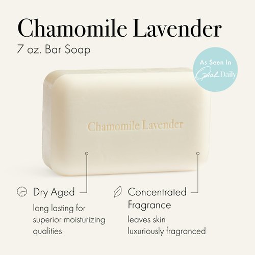 LAFCO New York Bar Soap, Chamomile Lavender - 7 oz - Ultra-Hydrating, Natural Formula - All Skin Types - Made in Europe