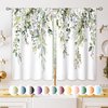 oolygoo Eucalyptus Botanical Leaves Floral Kitchen Window Curtains Over Sink Boho Farmhouse Flower Leaf Small Window Treatment Sage Green Cafe Short Curtains for Bathroom Tier Drapes 27.5x39 inch