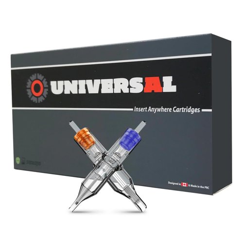 1RL - #6=0.18mm - Universal Tattoo Needle Cartridges - Box of 20 Disposable Cartridge - Curved Magnum Round Liners Rounds Shaders Straight Weave Magnums