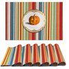 Ruvanti Placemats 100% Cotton 13x19 Inch, Dining Table Placemats Set of 6, Modern Place Mats for Dining Table Decor, Kitchen & Table Linens, Coffee Mat for Christmas Dinners – Multi Stripe
