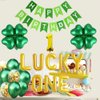 Geloar St. Patrick's Day Lucky One First Birthday Decorations for Boys Girls Saint Paddy's Day Theme Irish 1st Bday Four Leaf Clover Shamrock Foil Balloons Baby Shower March Birthday Party Supplies