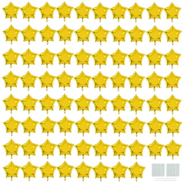 TONIFUL 50Pcs Star Balloons 5 Inch Gold Star Shape Foil Balloons Star Mylar Balloons Star Helium Birthday Balloons for Birthday Wedding Baby Shower Anniversary Engagement Party Decorations Supplies
