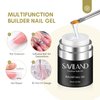 SAVILAND Builder Nail Gel with Air Cushion Design, Clear Hard Gel for Nails Extension Gel, Builder Base Nail Gel & Strengthener Gel Nail Art Manicure Set with 100pcs Nail Forms Nail Brush