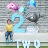4 Pcs Whale Shape Giant Foil Balloons Birthday Party Baby Shower Decorations Kids Gift for Ocean Animal Under Sea Beach Theme Party