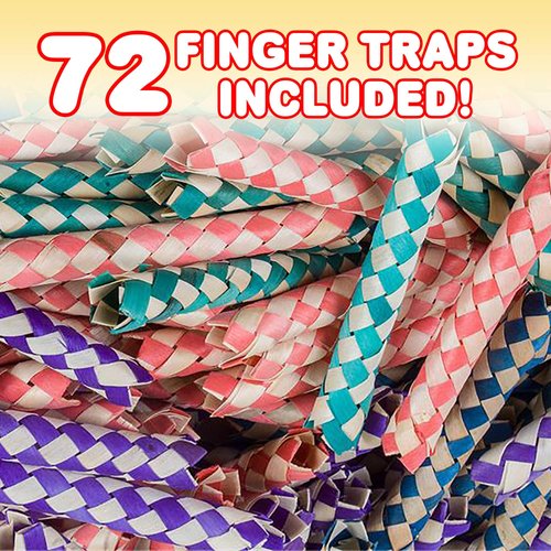 ArtCreativity Chinese Finger Traps – Bulk Pack of 72 Classic Bamboo Finger Traps for Kids and Adults, Fun Party Favors, Goodie Bag Stuffers, and Piñata Fillers in Assorted Colors
